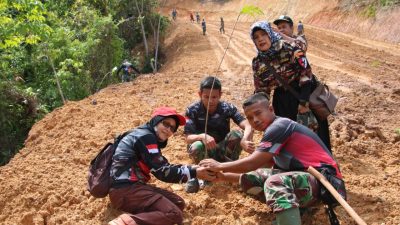 Anggotas FKPPI Ikut Serta Bantu Satgas TMMD Dalam Penghijauan