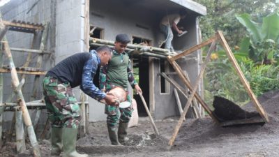 Siapkan Generasi Anak-anak Sehat Satgas TMMD Ke-115 Kodim 0612/Tasikmalaya Bangun Posyandu Di kampung Bihbul Desa Cikadongdong Kabupaten Tasikmalaya