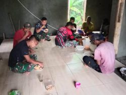 Momen Tak Terlupakan Bagi Warga Saat Makan Siang Bersama Satgas TMMD Ke-115 Kodim 0612/Tasikmalaya