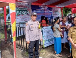 Operasi Pasar Murah  Kota Tasikmalaya, Bhabinkamtibmas Kelurahan Indihiang Pastikan Situasi Kondusif