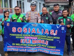 SatLantas Polres Ciamis Laksankan Sosialisasi Penerapan E-TLE Mobile Di Masyarakat