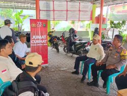 Bhabinkamtibmas Polsek Medan Satria tampung Curhat Kamtibmas Warga RW 10 Kel. Kalibaru dalam Program Jumat Curhat