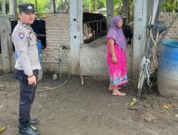 Antisipasi Pencurian Ternak, Briptu Egianta Sambangi Masyarakat Peternak di Desa Simpang Pergendangan