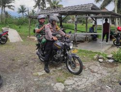 Patroli Sinergitas TNI-Polri, Sambang Warga Sampaikan Himbauan Kamtibmas