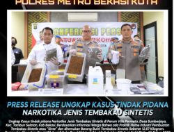 Satresnarkoba Polres Metro Bekasi Kota Ungkap Kasus Home Industri Pembuatan Narkotika Jenis Tembakau Sintetis, Amankan 12,67 Tembakau Sintetis