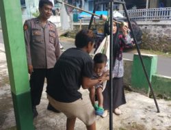 Cegah Stunting, Bhabinkamtibmas Polsek Jamanis Memantau Kegiatan Posyandu Balita