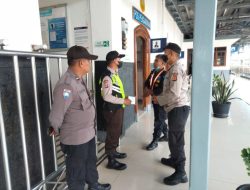 Sat Binmas polres Banjar melaksanakan silaturahmi dan pembinaan terhadap satpam stasiun KA Banjar