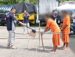 Sat Reskrim Polres Banjar Gelar Rekonstruksi Kasus Perkara Pembunuhan