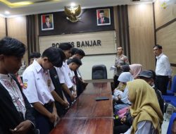 Sempat Viral Karena Ugal-ugalan, Belasan Pelajar yang Terlibat Gerombolan Motor di Kota Banjar Mendapat Pembinaan dari Polres Banjar