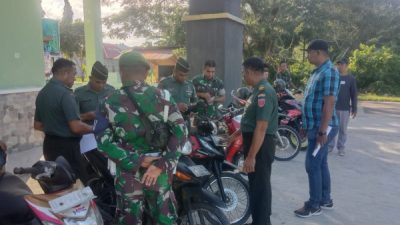 Dalam Rangka Penegakan Hukum Disiplin dan Tata Tertib Bagi Prajurit, Kodim 1416/Muna Menggelar Kegiatan Pemeriksaan Kelengkapan Kendaraan