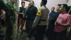 Peraonel Polsek Sukaratu Polres Tasik Kota Datangi Tempat Kejadian Kebakaran Rumah Warga di Desa Sukamahi