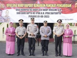 Berdedikasi Tinggi, AKBP Muslim dan Ipda Suprapto Mendapat Kenaikan Pangkat Pengabdian