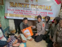 Sambut Hari Jadi Polwan ke 74, Polwan Polres Tasik Kota Gelar Bakti Sosial Bagikan Paket Sembako