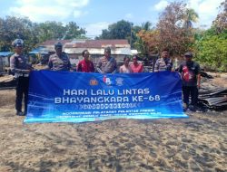 Di hari Ulang tahun Satuan Lalulintas ke 68 kasat lantas Polres Banjar mengunjungi korban kebakaran
