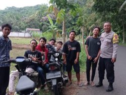 Bhabinkamtibmas Jajawar Polsek Banjar Sampaikan Imbauan Bahaya Perang Sarung