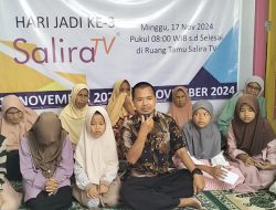 Indah Berbagi secara simbolis kepada anak yatin dan lansia,di HUT Salira TV KE 3