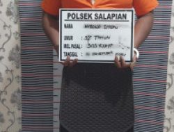 Penangkapan Bandar Judi oleh Personil Reskrim Polsek Salapian , Berjalan sukses.