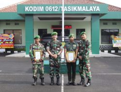 Komandan Kodim 0612/Tasikmalaya Memimpin Upacara Pindah Satuan Anggota Makodim 0612/Tsm