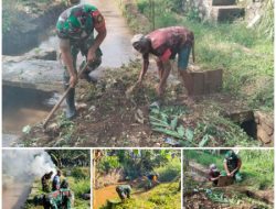 Karya Bakti Jum’at Bersih: Koramil 1211/Singaparna Pimpin Pembersihan Irigasi Cikalukur di Kampung Layur Sukasukur