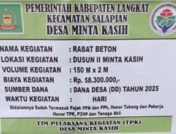 Warga Pertanyakan Proyek Jalan Desa Minta Kasih: Benarkah Kepala Desa Tangani Sendiri Seluruh Pekerjaan?
